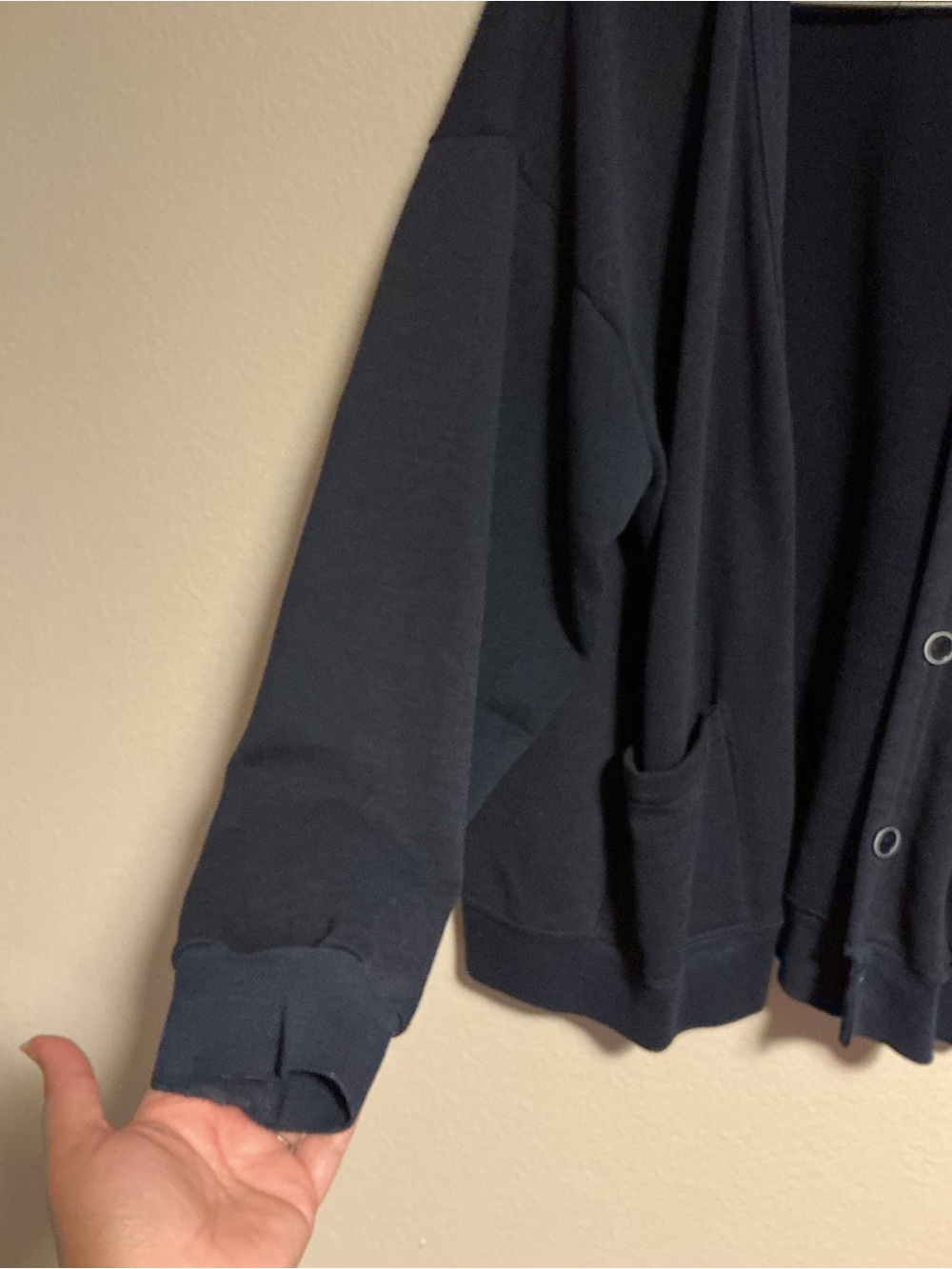 Made in Italy Navy Button Front Cardigan Sweater - Picture 6 of 7